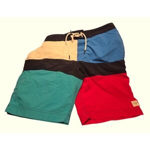 Tommy‎ Hilfiger Swim Shorts Mens M Multicolor Vintage 90s Colorblock Trunks